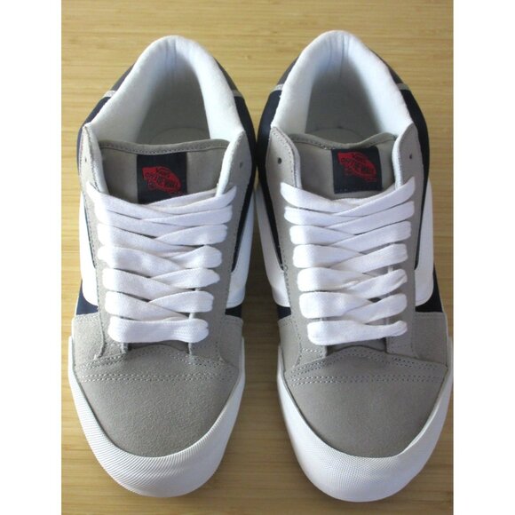 Vans Men's Knu Skool Mid Varsity Grey Drizzle Blue White Skate Shoes size 12 NIB - Picture 4 of 7